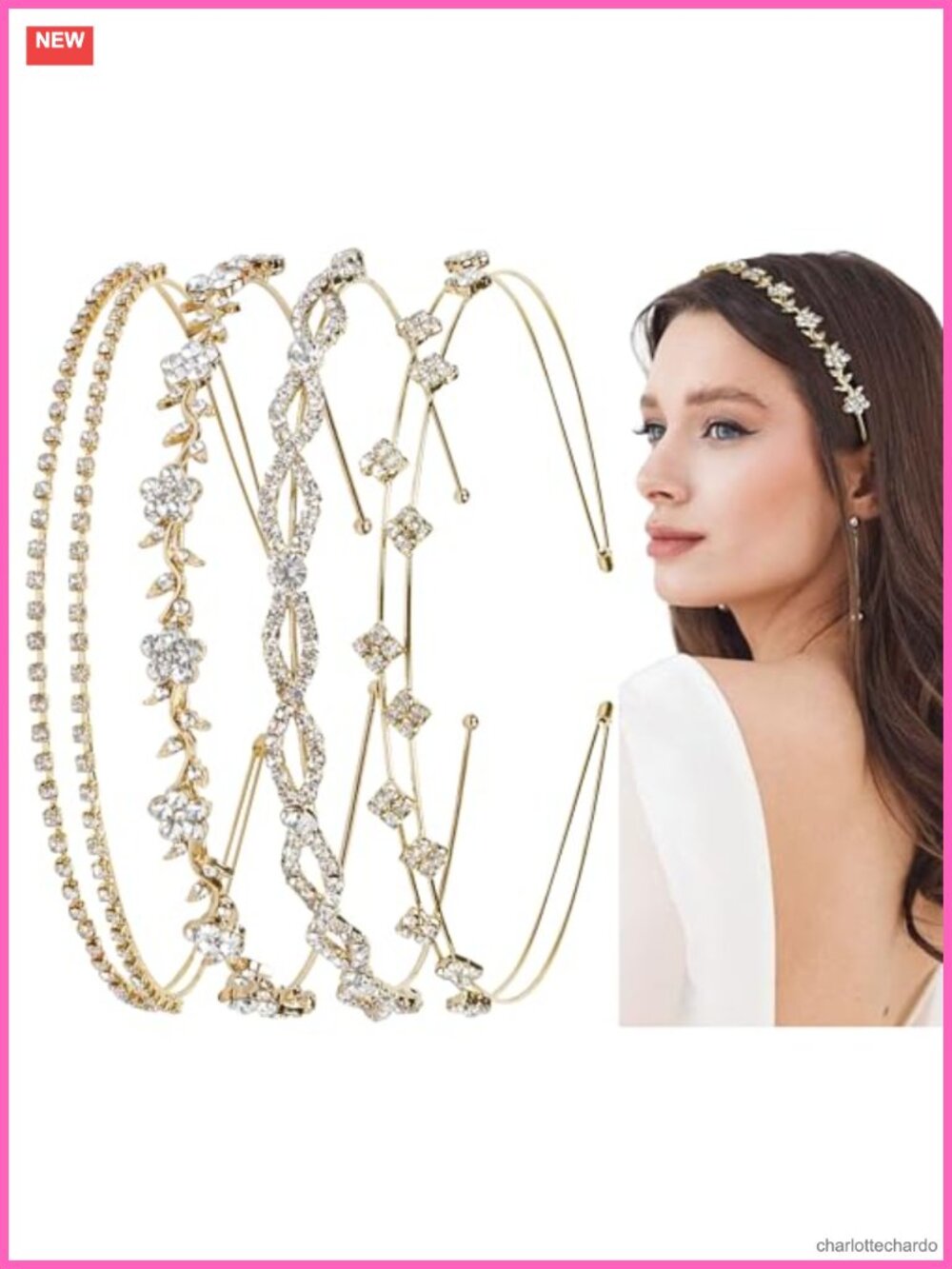 Rhinestone Crystal Bridal Headband Set Silver Wedding Hair Accessories